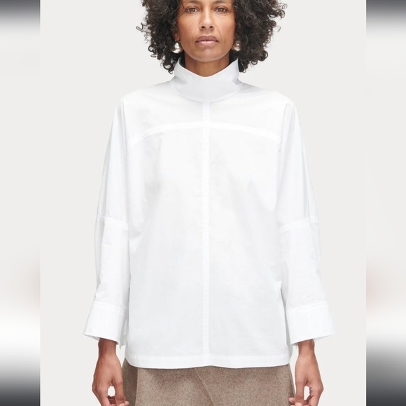 ❤️ 3 For $35 NEW Rachel Comey mock neck frame  boxy top blouse shirt white 0 - Picture 1 of 12